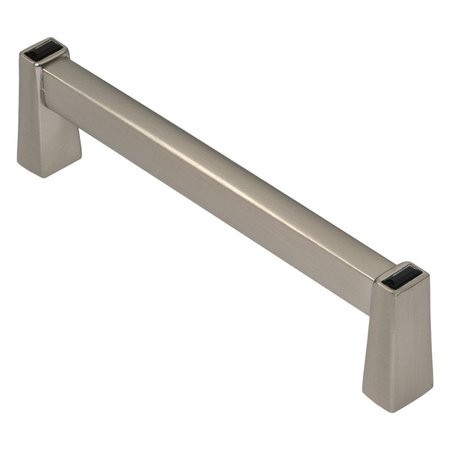 WISDOM STONE Long Island Cabinet Pull, 96mm 3-3/4in C to C, Satin Nickel with Black Crystals 412196SN-B